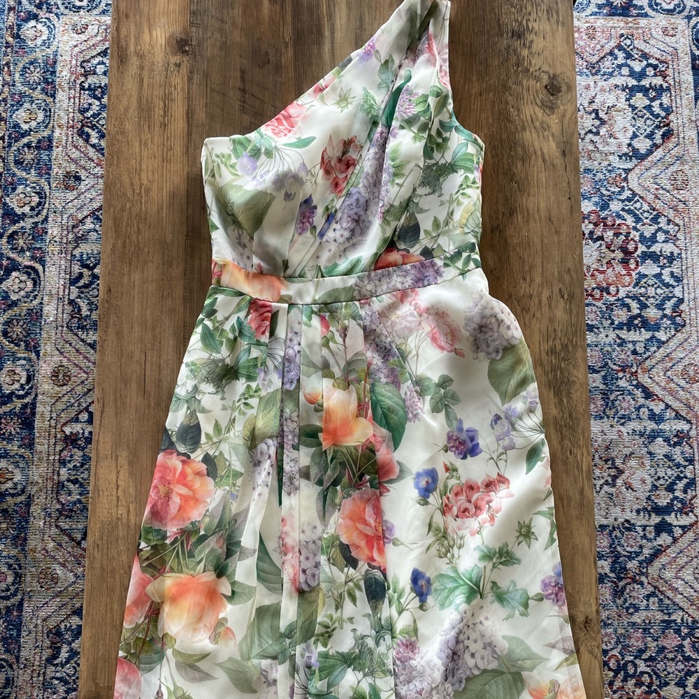 One shoulder special occasion dress.